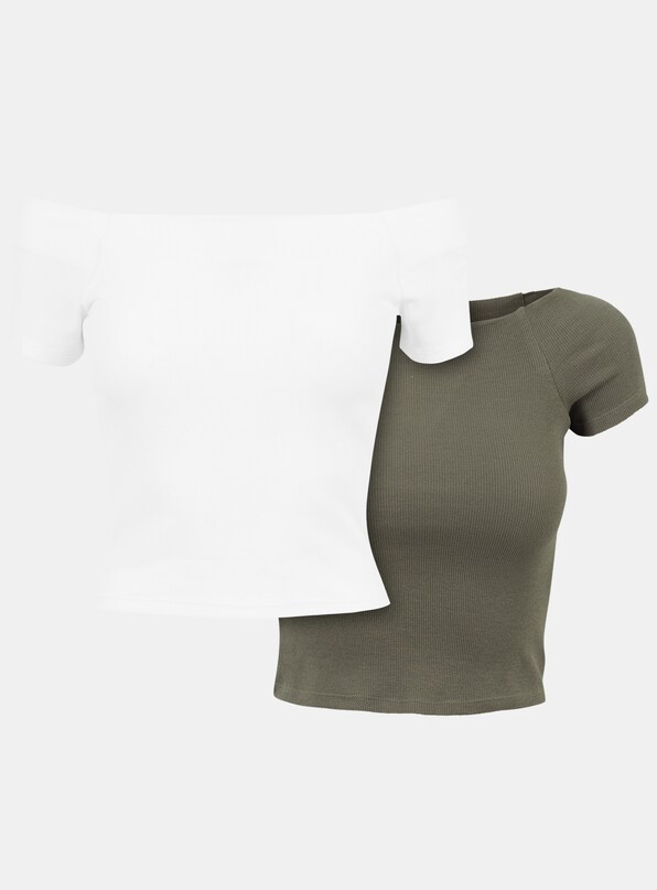 Ladies Off Shoulder Rib 2-Pack -3