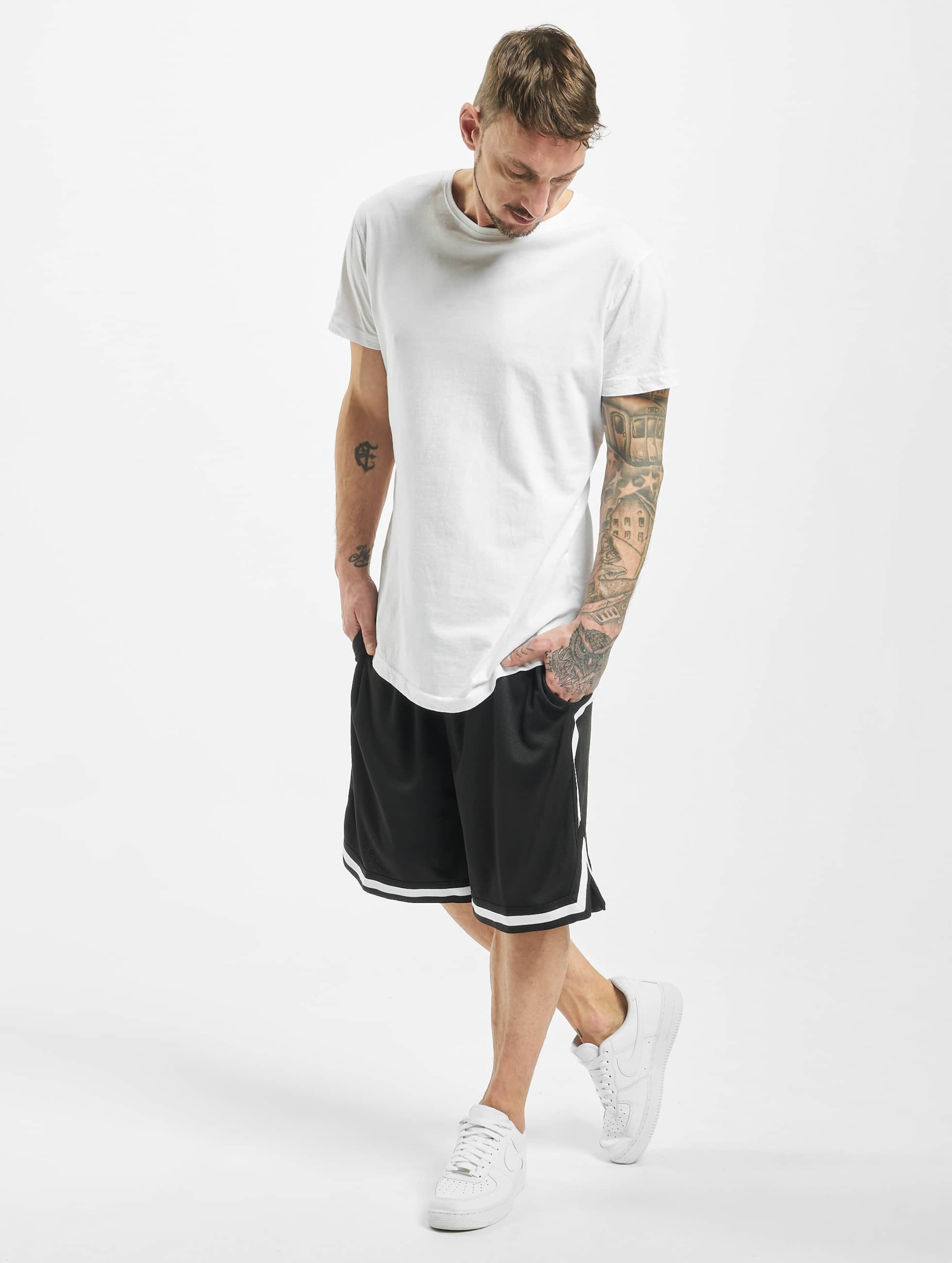 Urban classics stripes mesh hot sale shorts