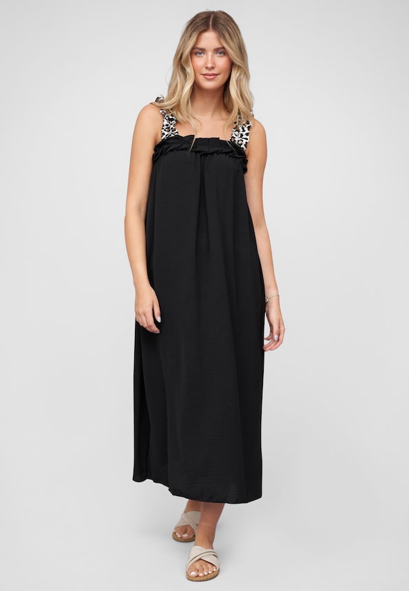 A-Line Dress with leo print straps-4