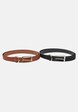 Slim Synthetic Velour Leather Belt 2-Pack-0