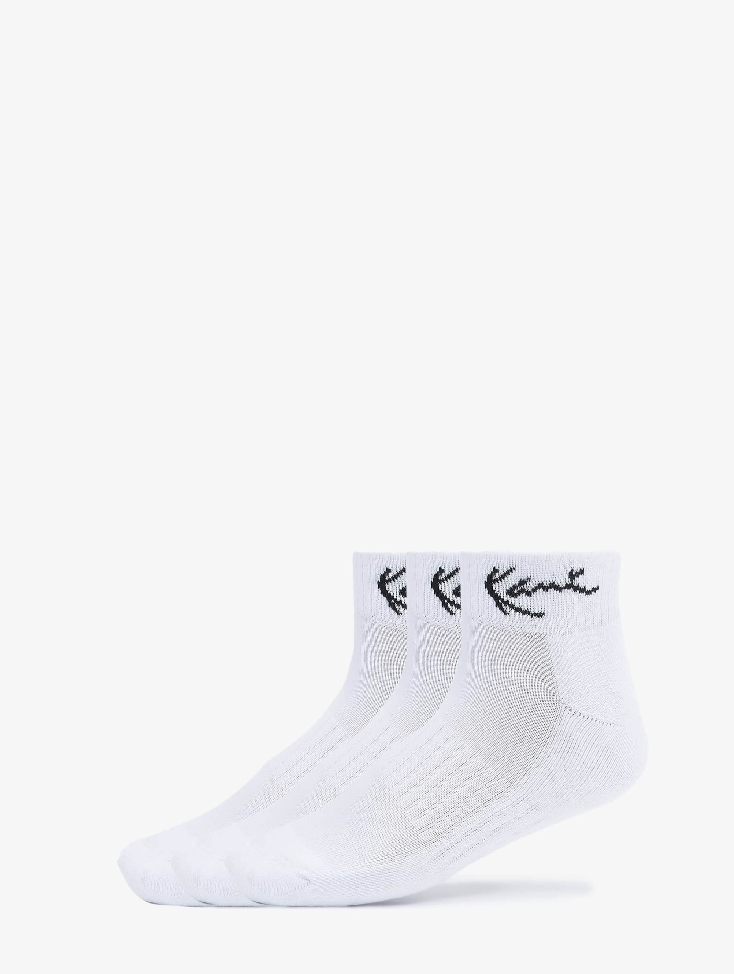 Karl Kani Signature Ankle Socks 3 Pack op kleur wit, Maat 43-46