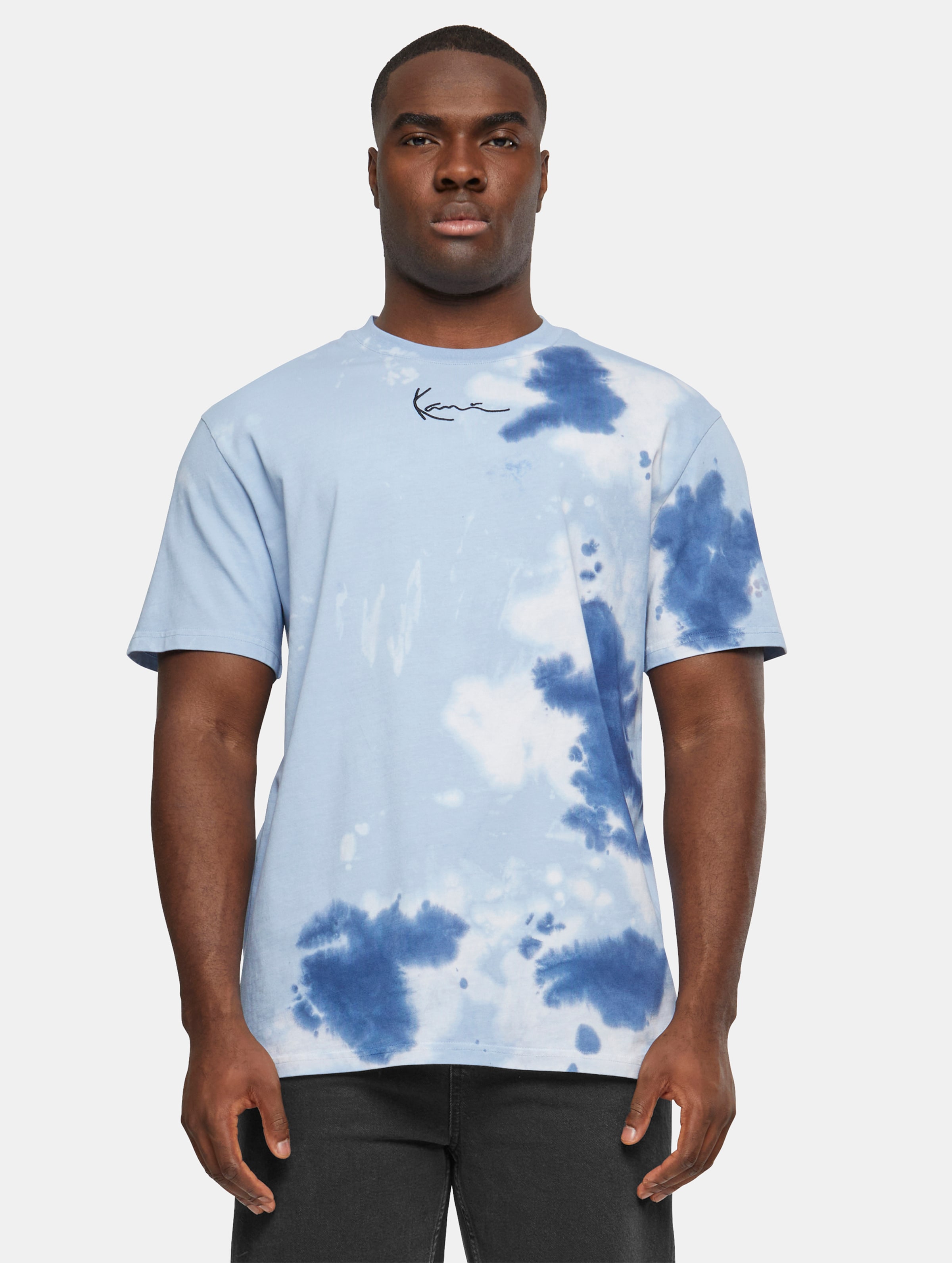 Karl Kani Small Signature Tie Dye Diner T-Shirt op kleur blauw, Maat XS