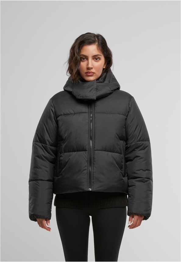Ladies Hooded Collar Puffer Jacket-2