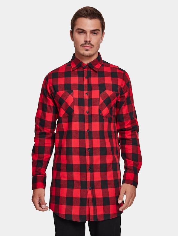 Urban Classics Side-Zip Long Checked Flanell Shirt-2