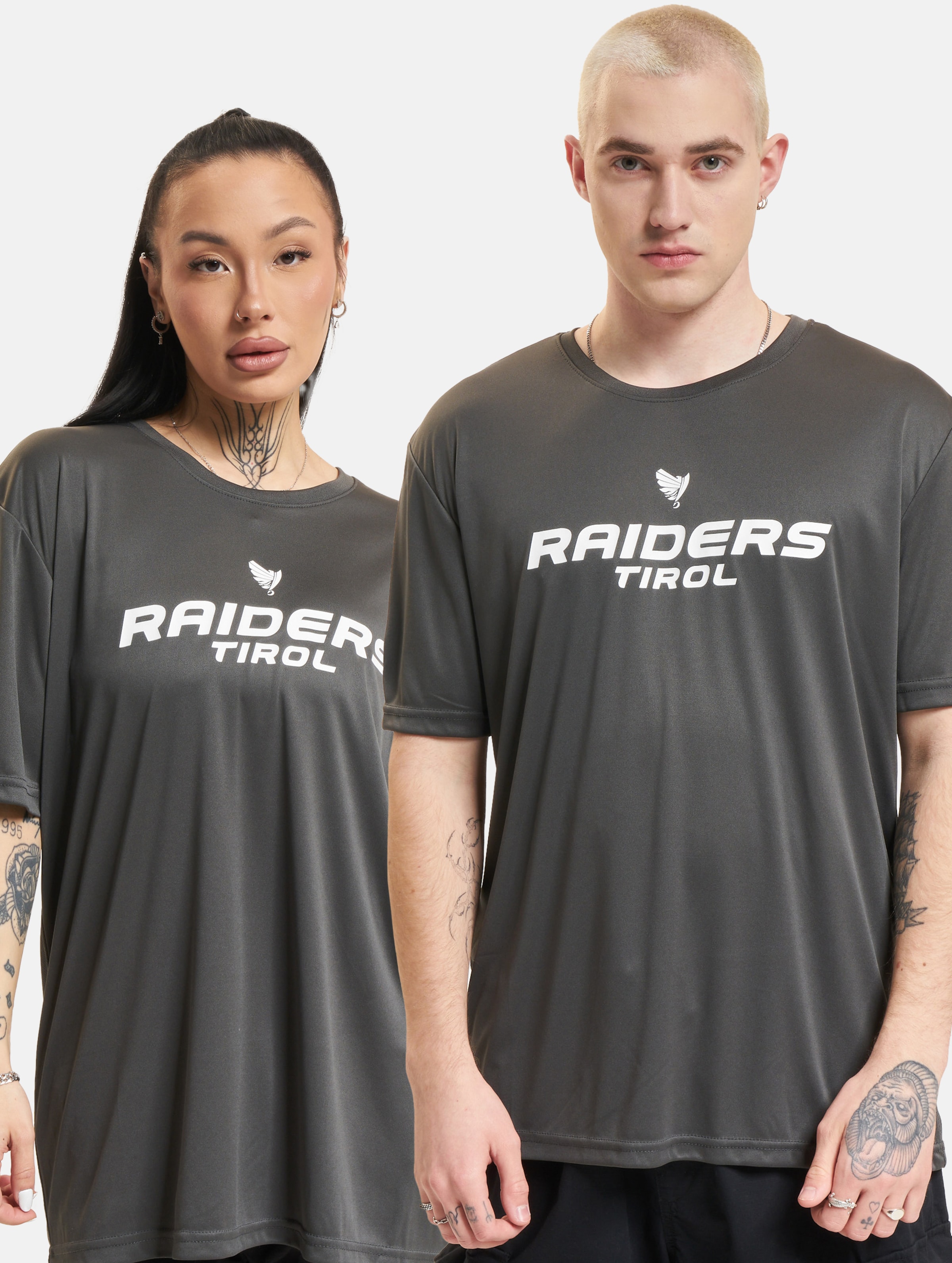 European League Of Football ELF Raiders Tirol 5 T-Shirt Unisex op kleur grijs, Maat XS