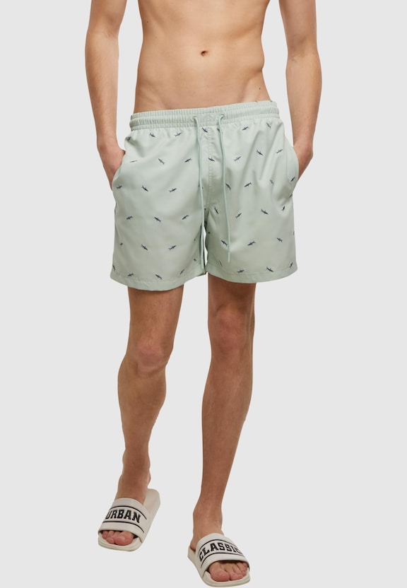 Embroidery Swim Shorts-0