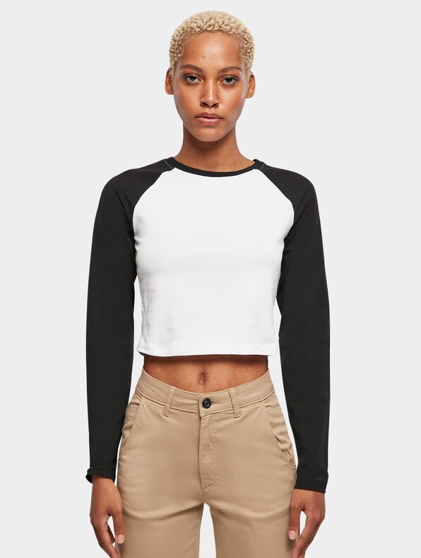 Ladies Organic Cropped Retro Baseball-2