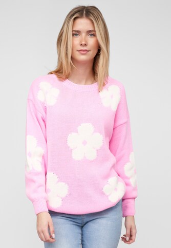 Cloud 5ive Crewneck Knit Sweater with Flowers