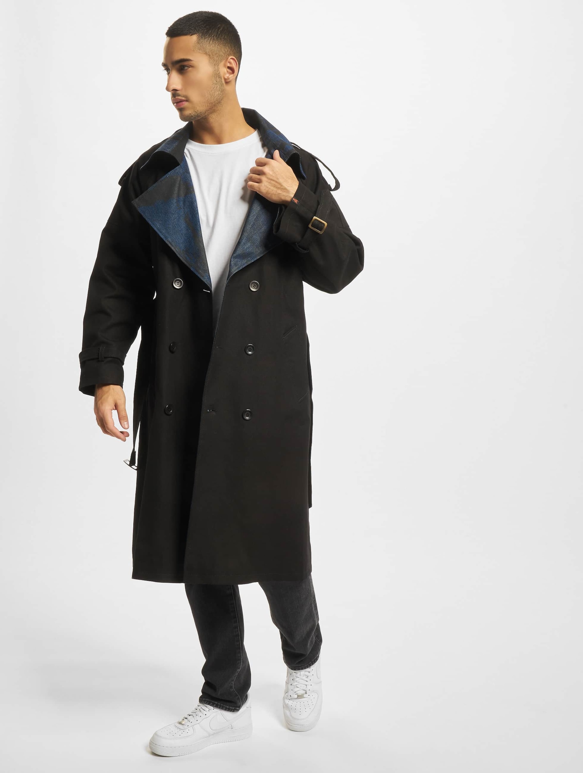 De Ferro Word Long Coats op kleur zwart, Maat L