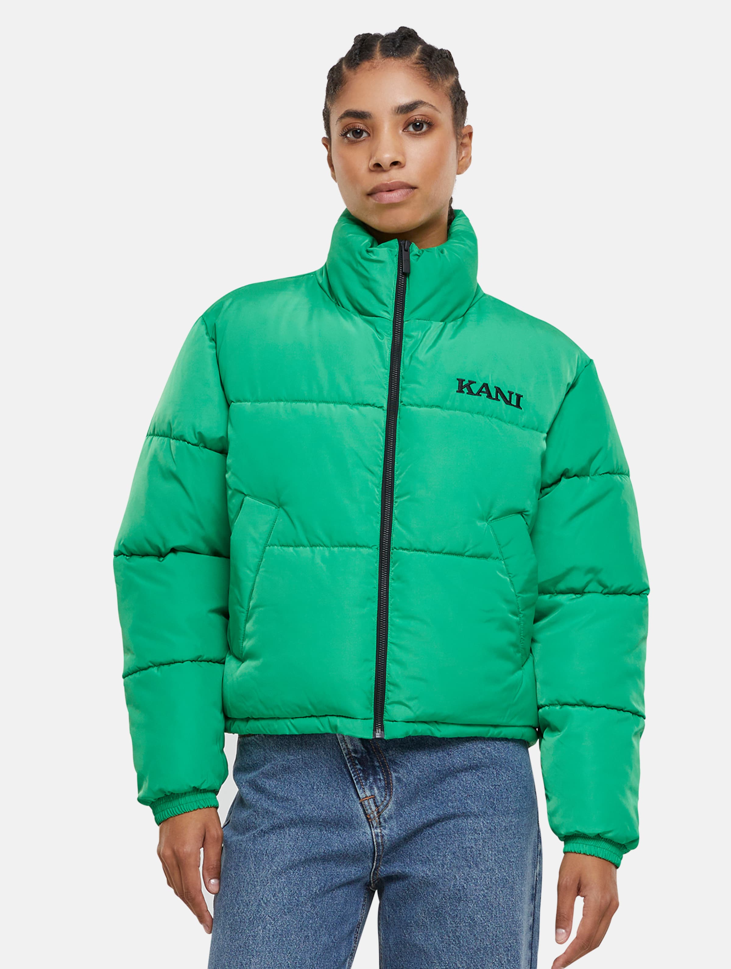 Karl Kani Retro Crop Puffer Jacket Vrouwen op kleur groen, Maat L