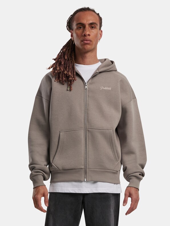 Prohibited 10119 V2 Crew Neck Zip Hoodies-3