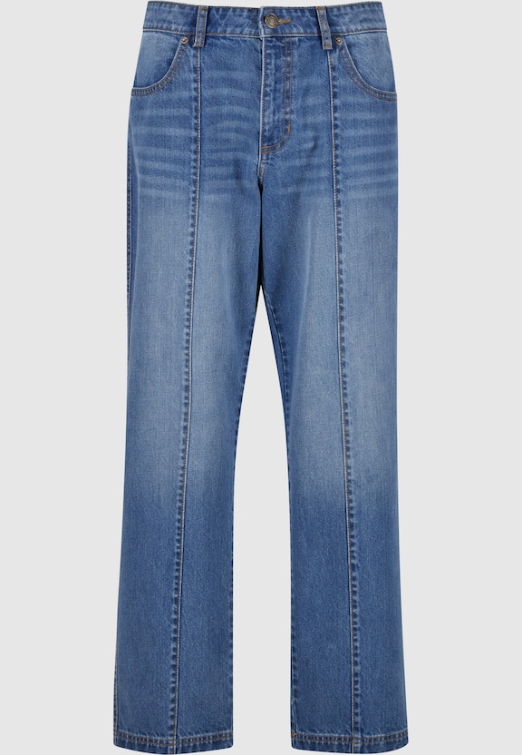 Wide Leg Denim With Dividing Seams-3