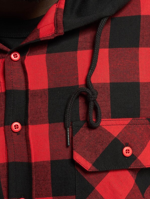 Hooded Checked Flanell Sweat Sleeve-3