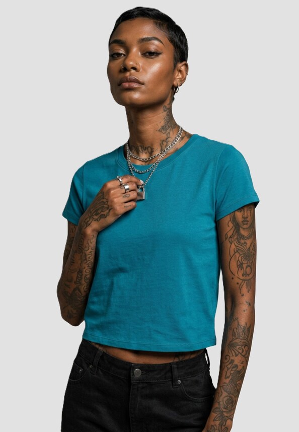 Ladies Stretch Jersey Cropped-0