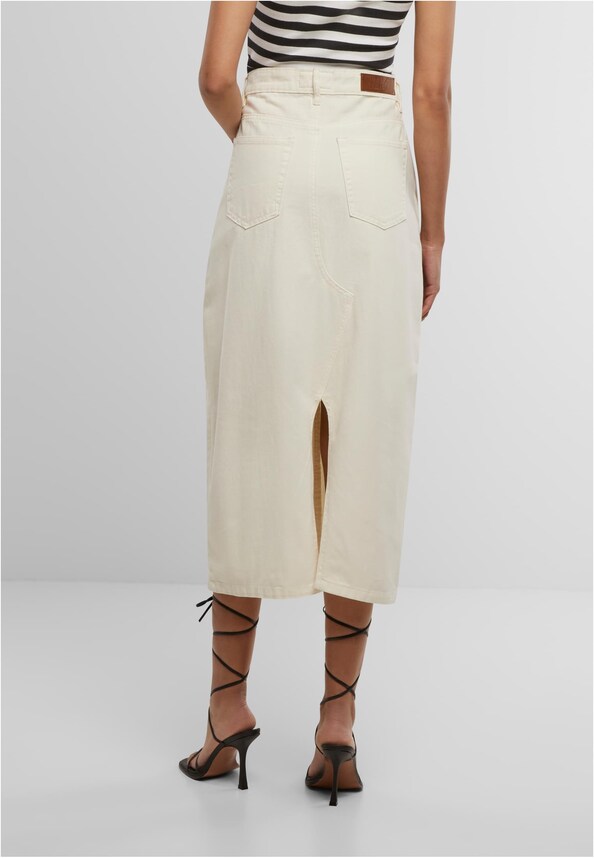 Ladies Soft Denim Midi Skirt-1