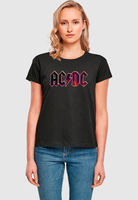 Ladies ACDC - Distressed Logo Box Tee-0