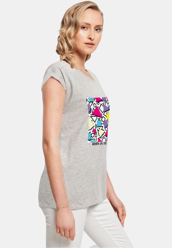 Ladies Geometric Retro Extended Shoulder Tee-3