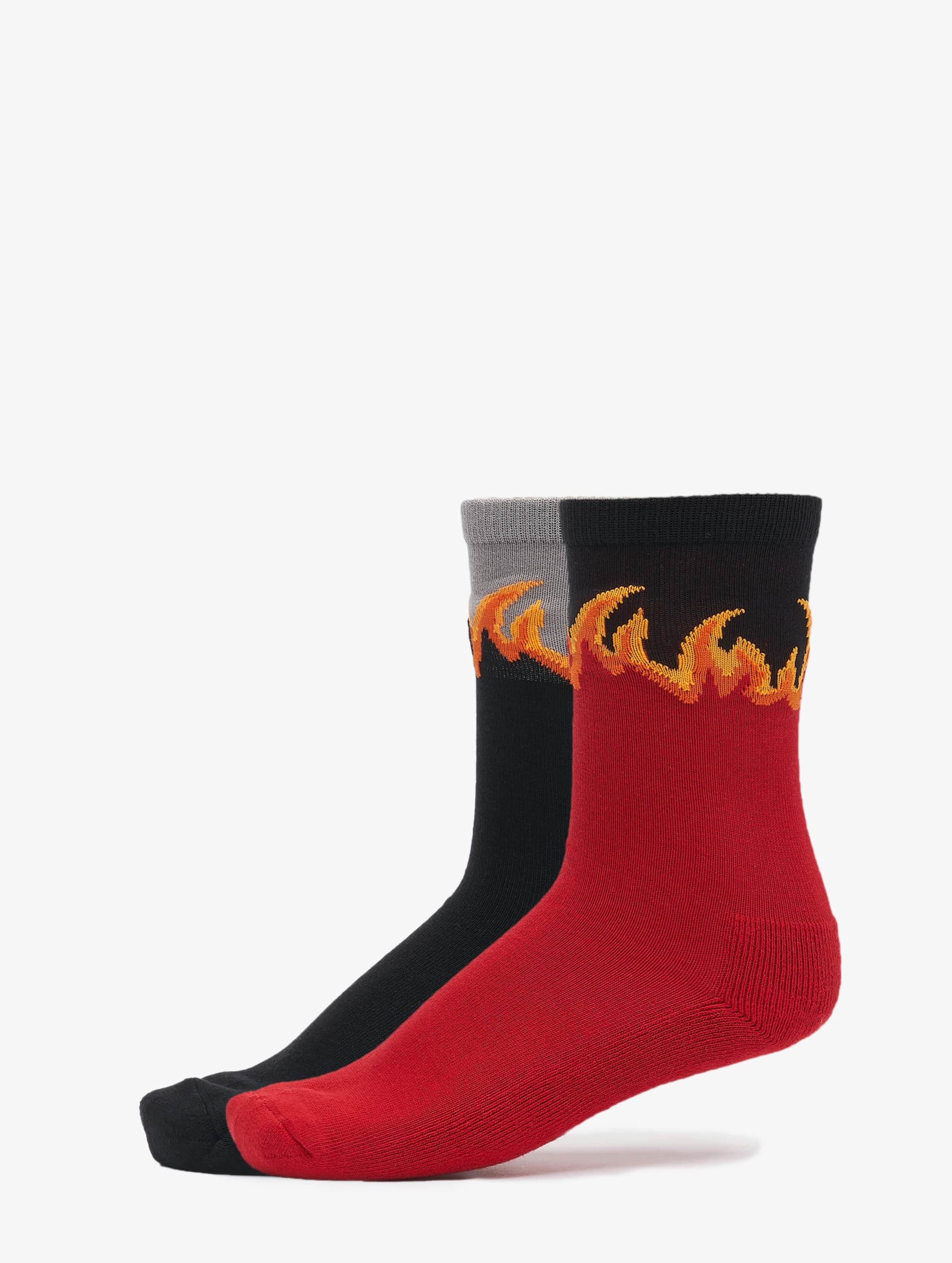 Mister Tee Long Flame Socks 2-Pack Mannen op kleur rood, Maat 43-46