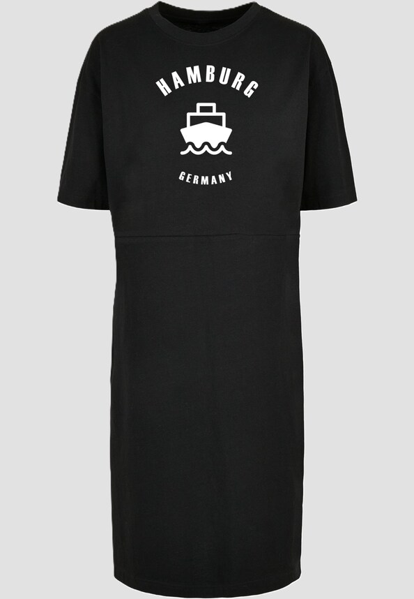 Ladies Hamburg X Organic Oversized Slit Tee Dress-2