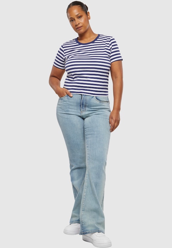 Ladies Short Striped Tee-10