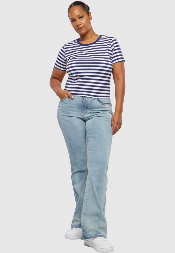 Ladies Short Striped Tee-10