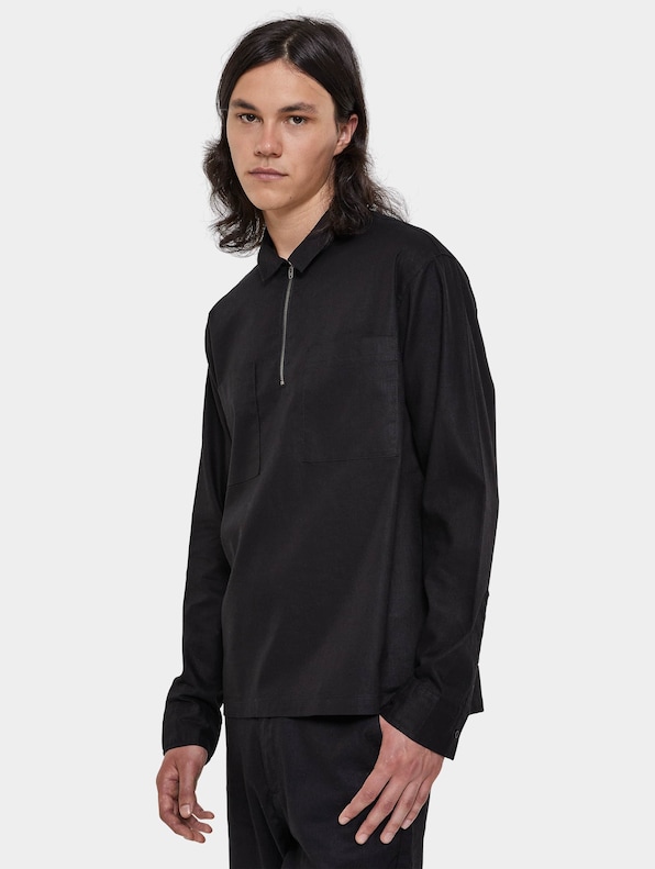 Cotton Linen Half Zip-0