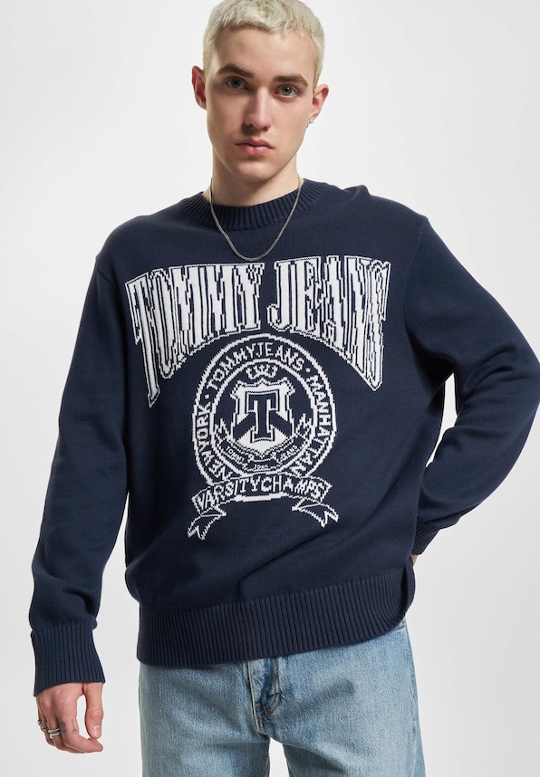 Relaxed Varsity Jacquard Knit-4