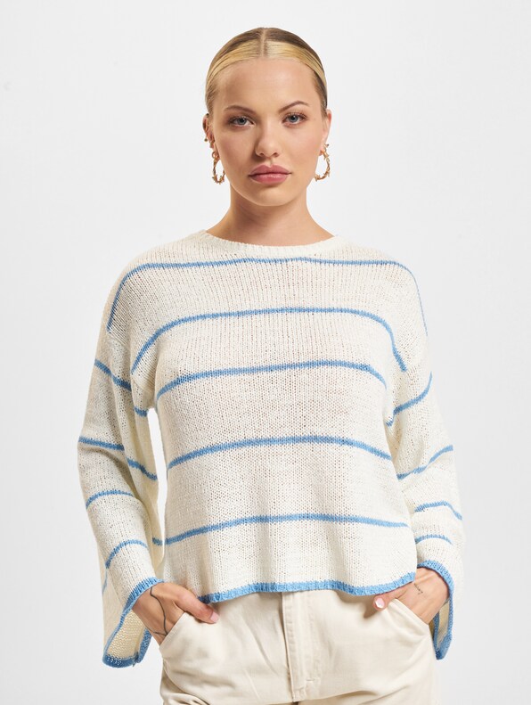 7/8 Stripe O Neck Knit -2