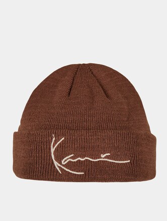 KA214-018-1 Signature Fine Rib Fisherman Beanie brown