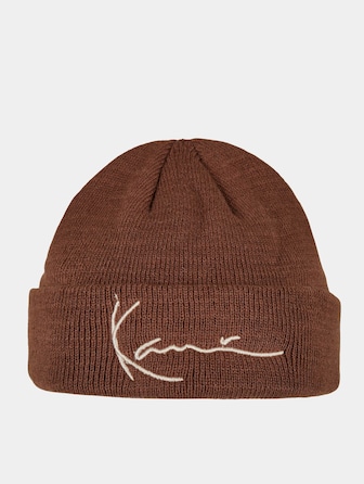 KA214-018-1 Signature Fine Rib Fisherman Beanie brown