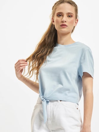 Only May Cropped Knot T-Shirt Cashmere