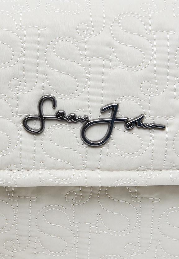 JA223-016-01 Monogram Logo Quilted Cross Shoulder Bag beige-2