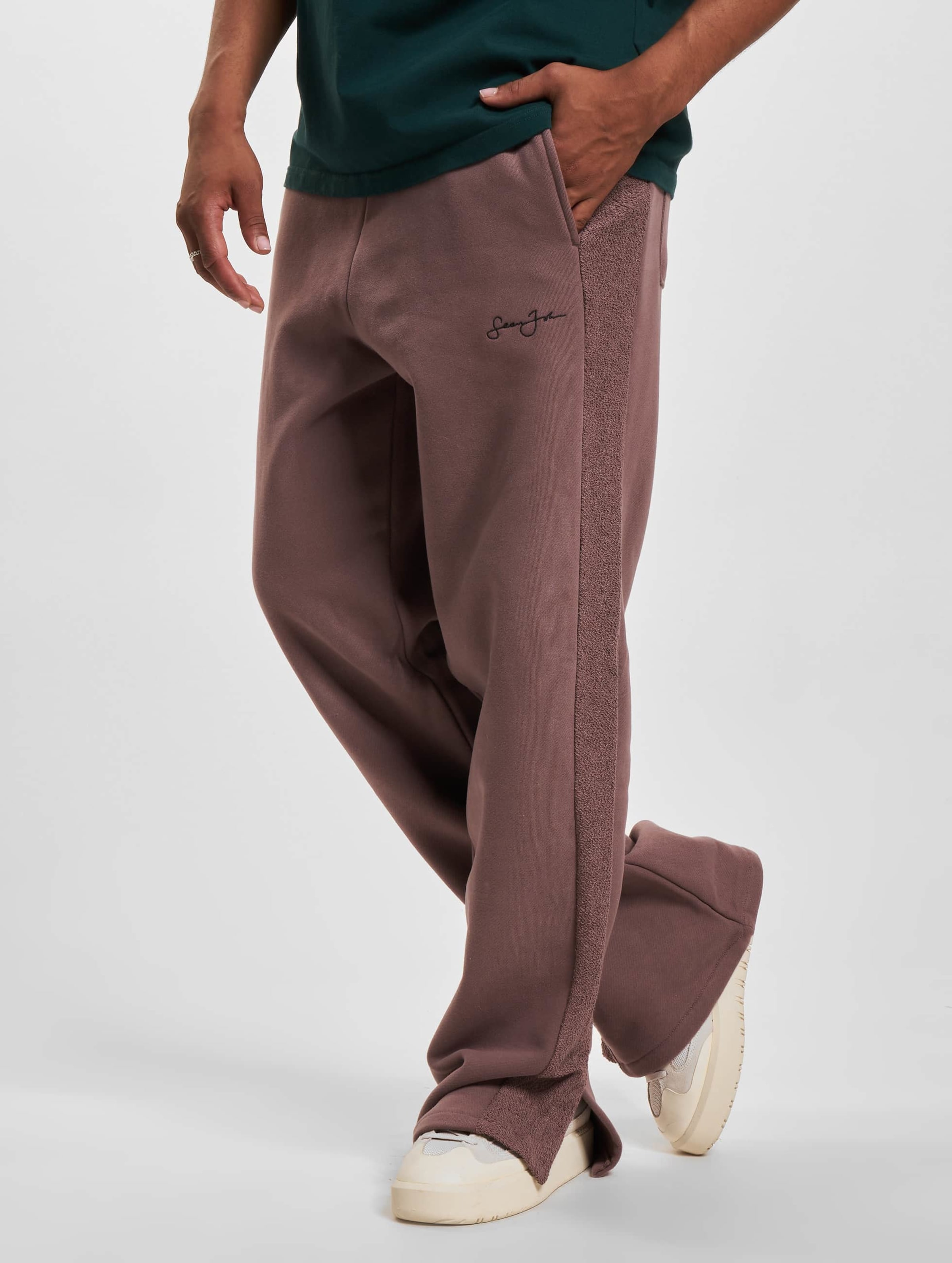 Sean John JM233-005-1 SJ Script Logo Back Slit Sweatpants Mannen op kleur grijs, Maat S