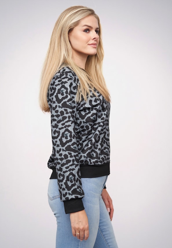 Blouson Bomber-Jacket with leo print-3