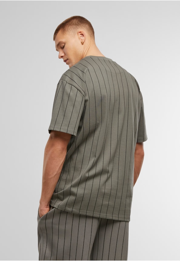 Autograph Pinstripe Jersey Boxy T-Shirt-1