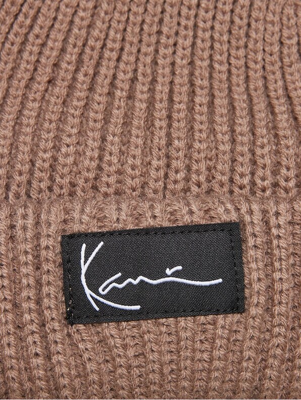 KA223-008-13 Signature Fisherman Beanie dark taupe-2
