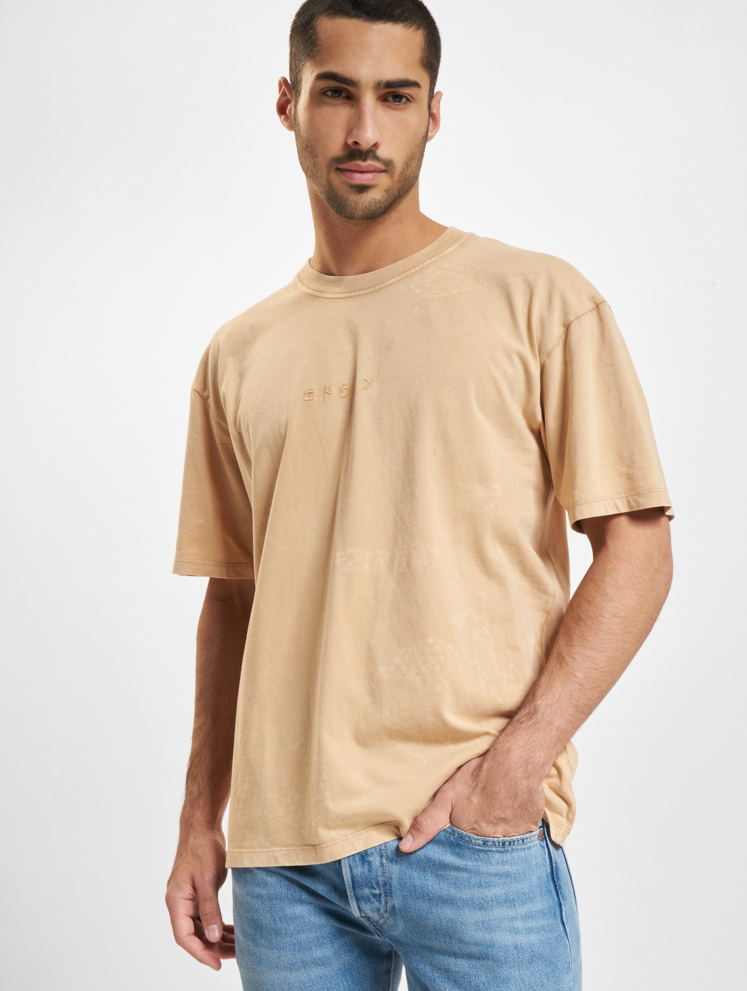 Edwin Ground Oversize T-Shirt Männer,Unisex op kleur beige, Maat XL