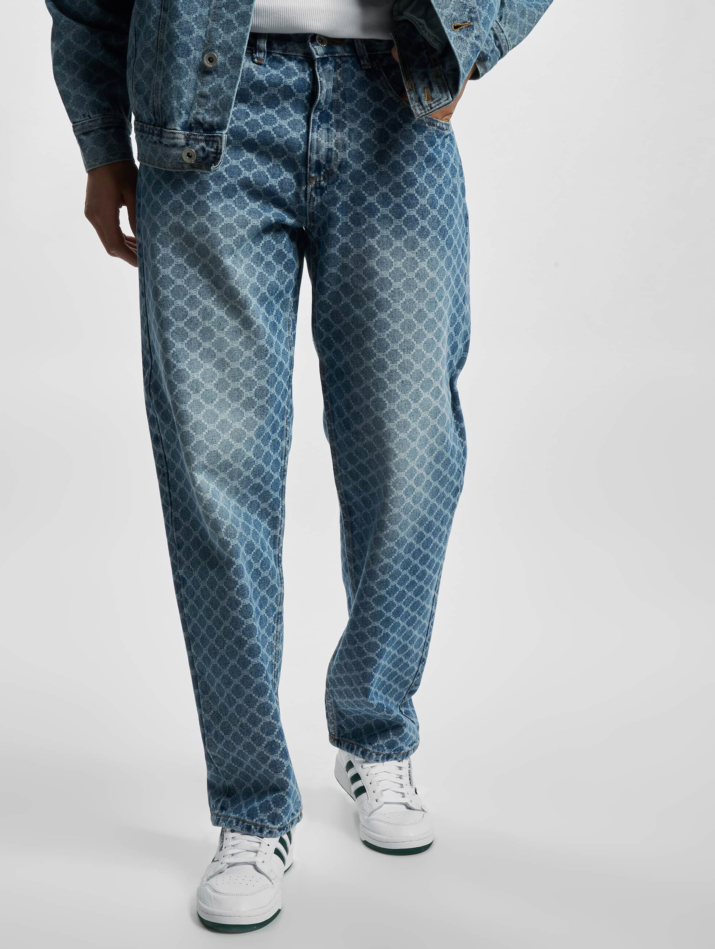 Redefined Rebel Tokyo Print Loose Fit Jeans Mannen op kleur blauw, Maat 3234