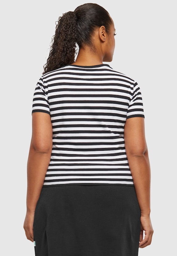 Ladies Short Striped Tee-12
