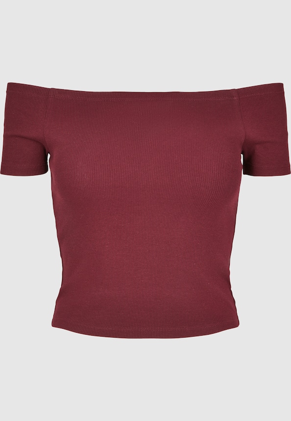 Ladies Off Shoulder Rib-4
