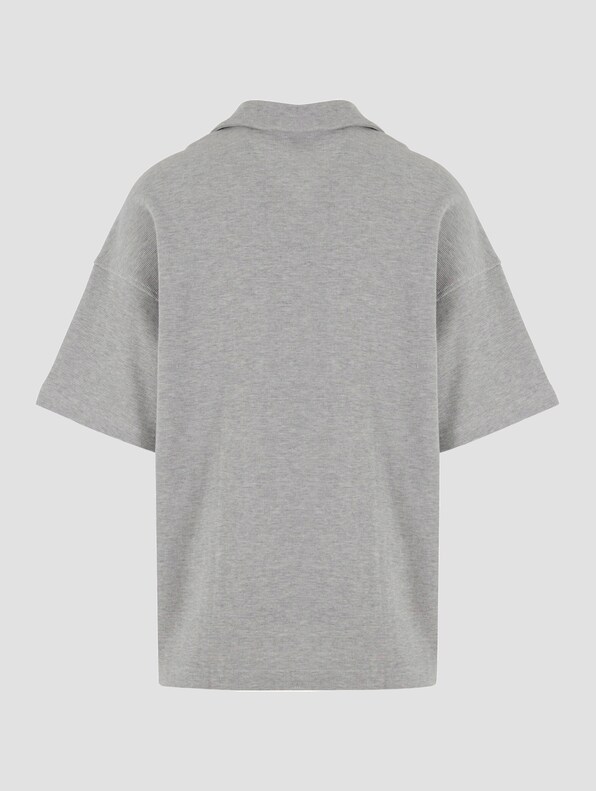 Another Cotton Lab Another Waffle Oversized Polo Shirt-5