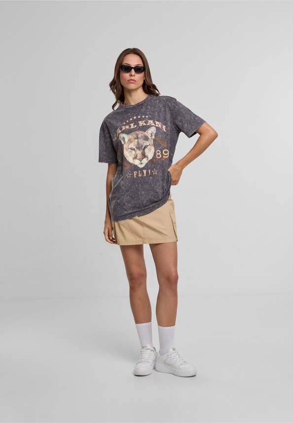 KW241-047-1 Karl Kani Woven Signature Washed Mountain Lion Os Tee-2