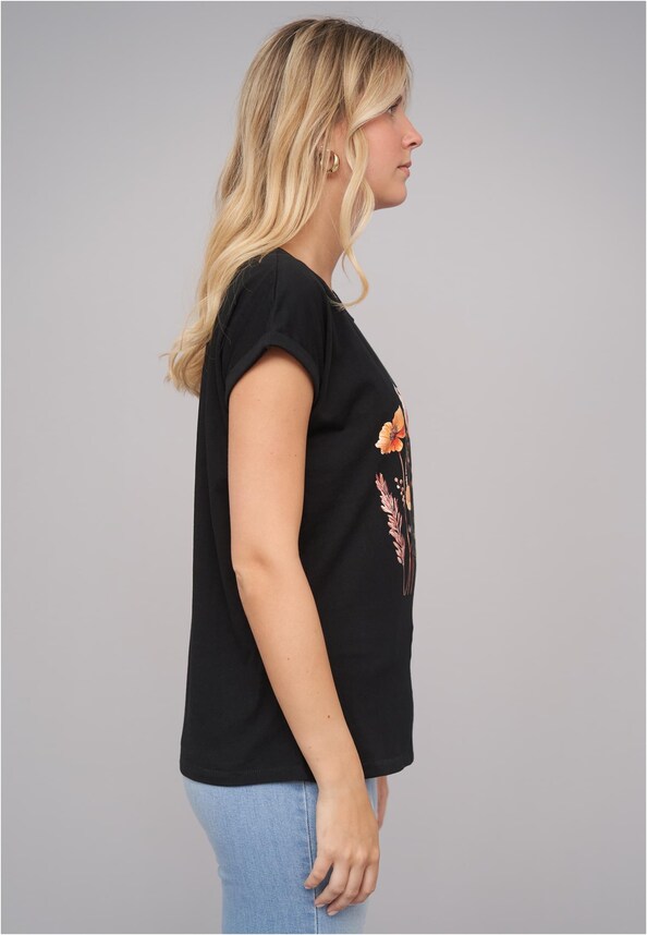 Ladies Wildflower Black Tee-3