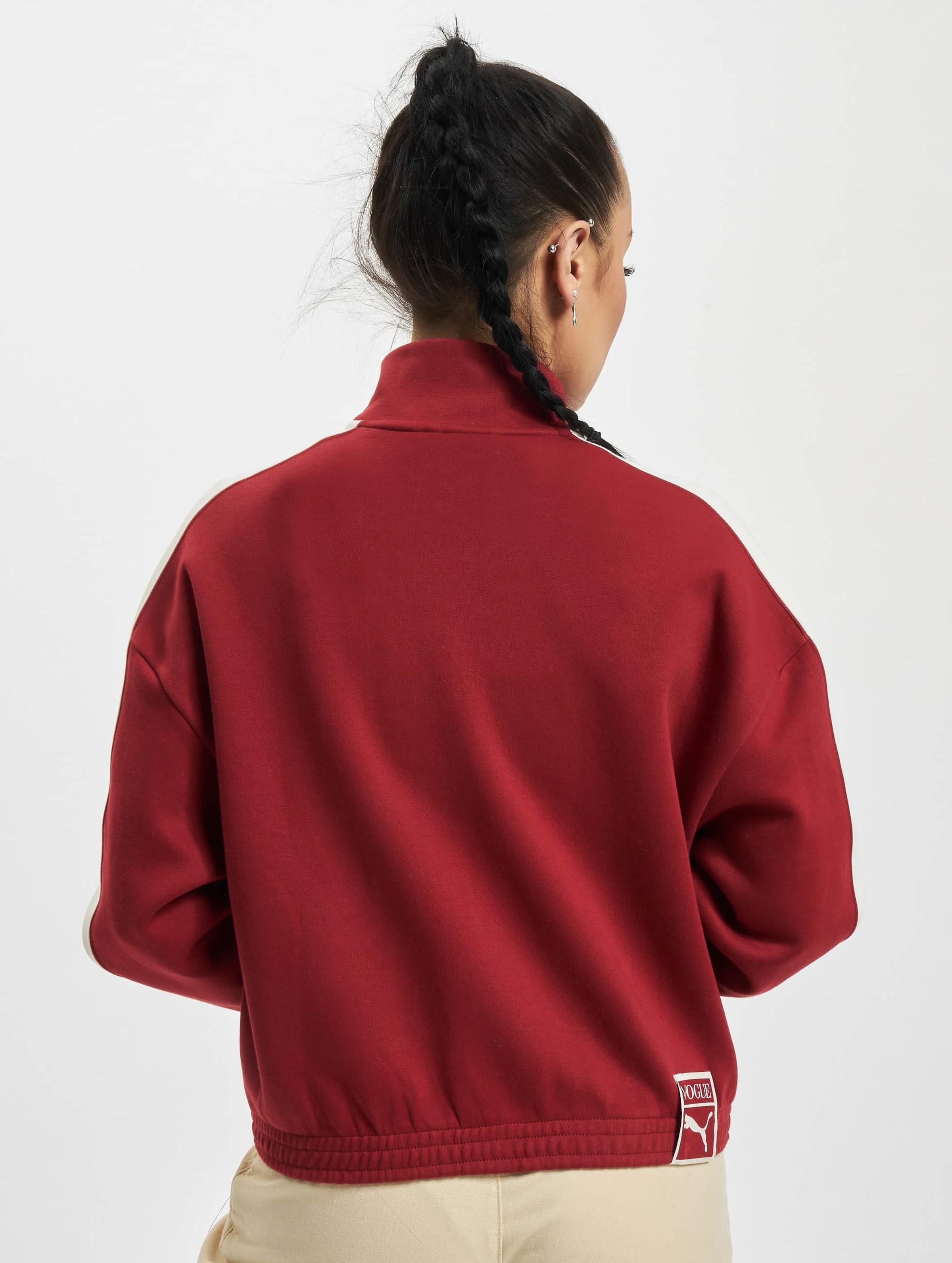 Levi's pom quarter online zip sweatshirt in burgundy