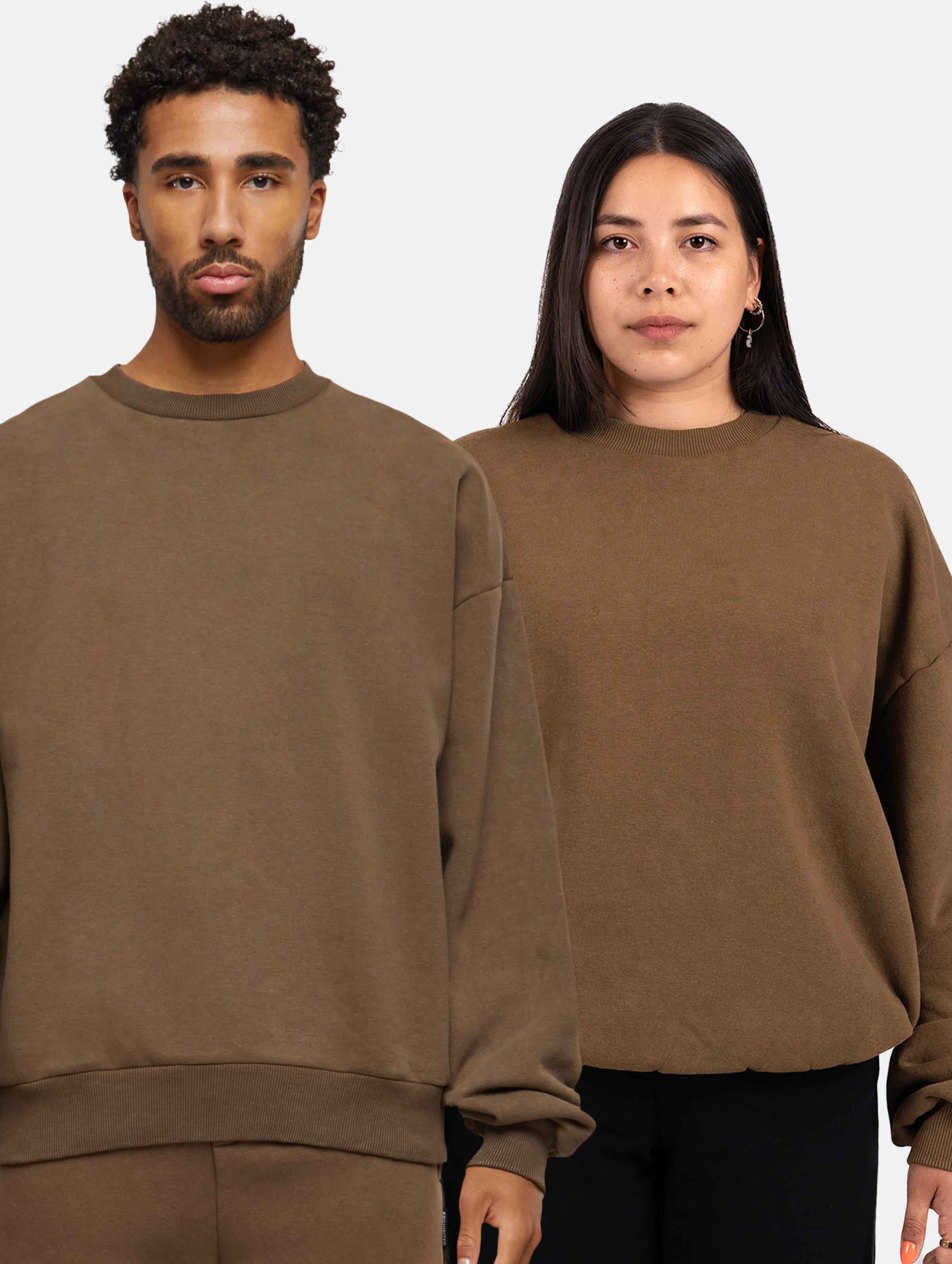 Prohibited Oversized Crew Neck Pullover Frauen,Männer,Unisex op kleur bruin, Maat L