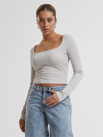 Urban Classics Ladies Glitter Square Neck Longsleeves