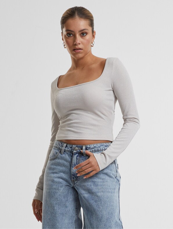 Urban Classics Ladies Glitter Square Neck Longsleeves-0