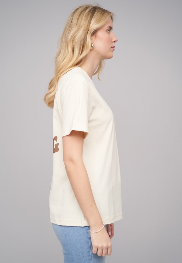 Ladies 77 Good Things Sand Tee-3