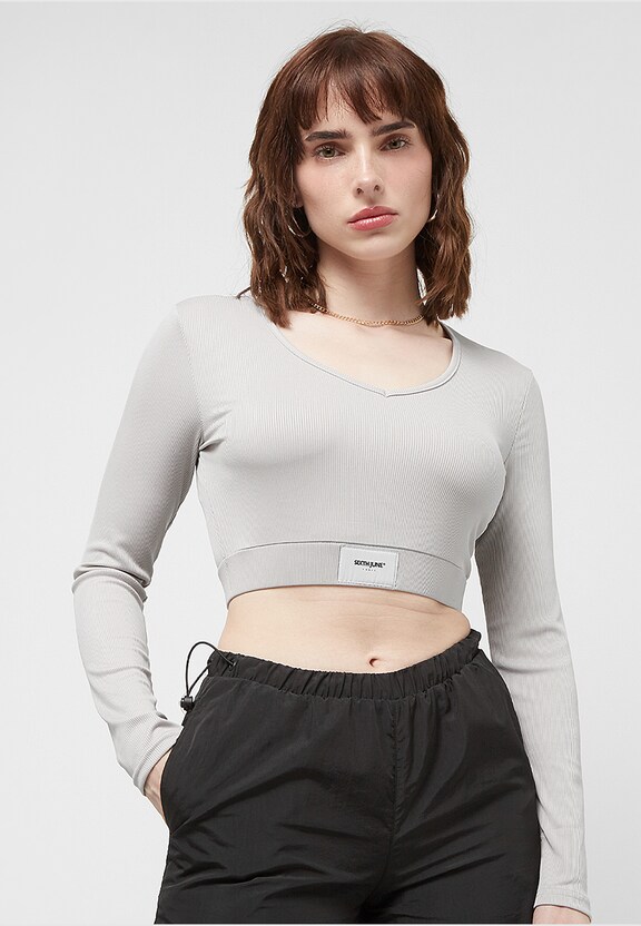 Longsleeve V-Neck Crop -0