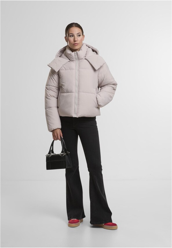 Ladies Hooded Collar Puffer Jacket-3